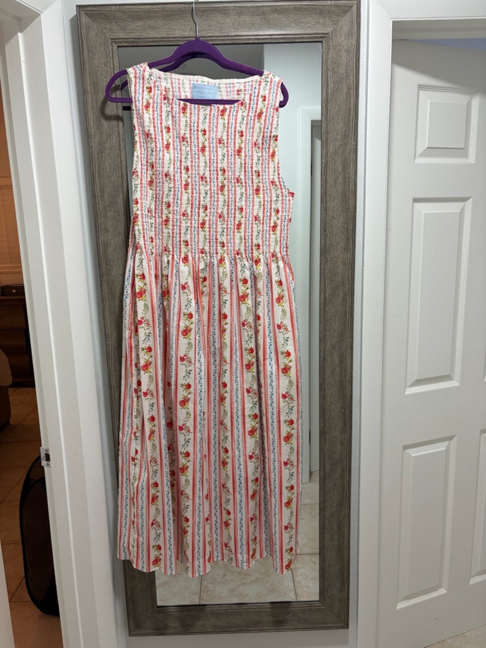 Hill House Cosima Nap Dress in red floral print